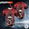 Personalized Roses Raven Skull Custom Baseball Jersey