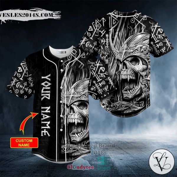 Personalized Runes King Skull Ghost Viking Custom Baseball Jersey