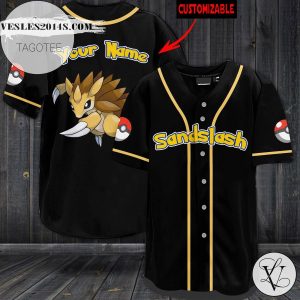 Personalized Sandslash Baseball Jersey – Black