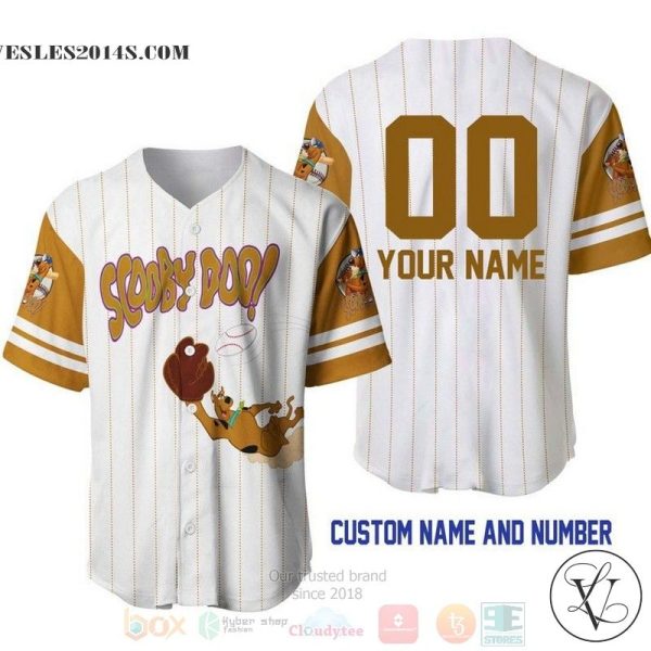 Personalized Scooby Doo Dog All Over Print Pinstripe White Baseball jersey