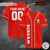 Personalized Scream Ghostface red Baseball Jersey