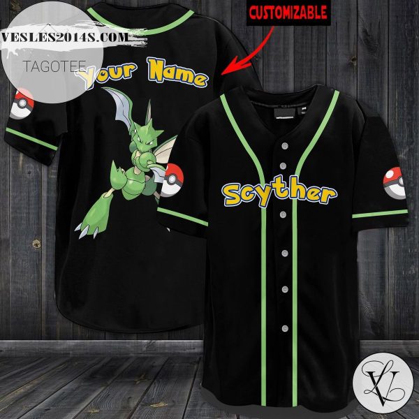 Personalized Scyther Baseball Jersey – Black