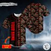 Personalized Seamless Pattern Snake N Roses Sugar Skull Custom Baseball Jersey