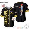 Personalized Snow White Princess Playing Baseball All Over Print Black Baseball jersey