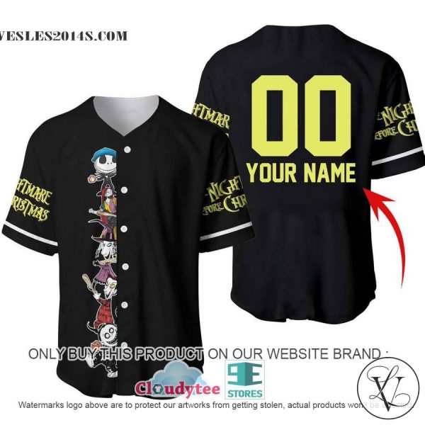 Personalized Squad Nightmare Before Christmas Baseball Jersey