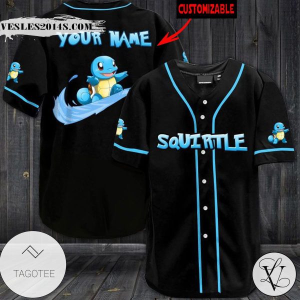 Personalized Squirtle Baseball Jersey