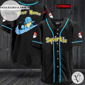 Personalized Squirtle Baseball Jersey – Black