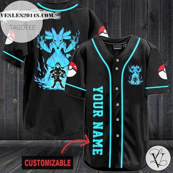 Personalized Strong Pokemon Baseball Jersey – Black