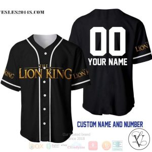 Personalized The Lion King All Over Print Black Baseball jersey