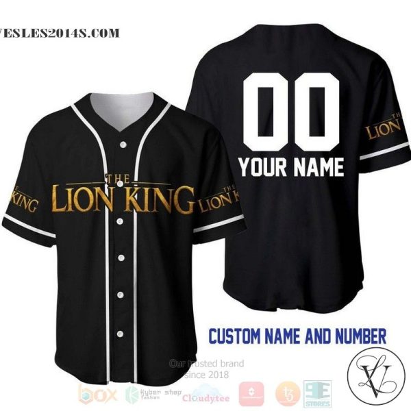Personalized The Lion King All Over Print Black Baseball jersey