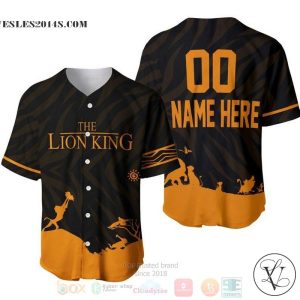 Personalized The Lion King Iconic Scene All Over Print Black Baseball jersey