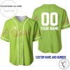 Personalized Tinker Bell All Over Print Baseball Jersey – Lime Green