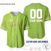 Personalized Tinker Bell All Over Print Lime Green Baseball jersey