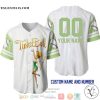 Personalized Tinker Bell Pinstripe White Baseball Jersey