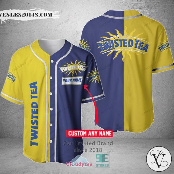 Personalized Twisted Tea yellow blue Custom Baseball Jersey