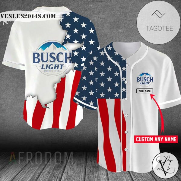Personalized US Flag Busch Light Baseball Jersey