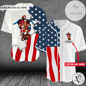 Personalized US Flag Captain Morgan Baseball Jersey