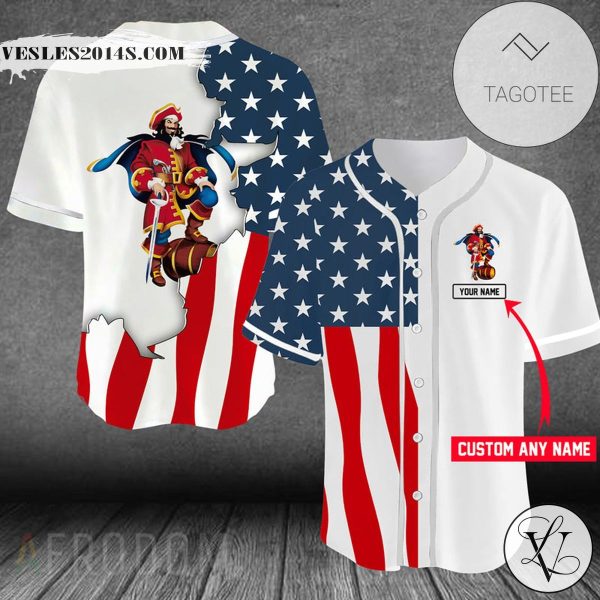 Personalized US Flag Captain Morgan Baseball Jersey