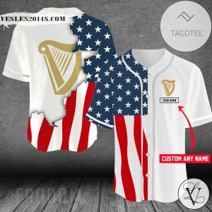 Personalized US Flag Guinness Baseball Jersey