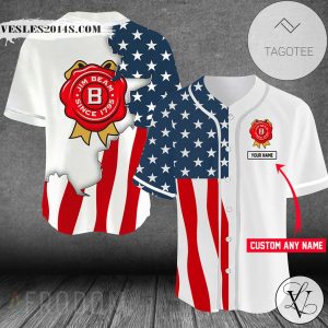 Personalized US Flag Jim Beam Baseball Jersey