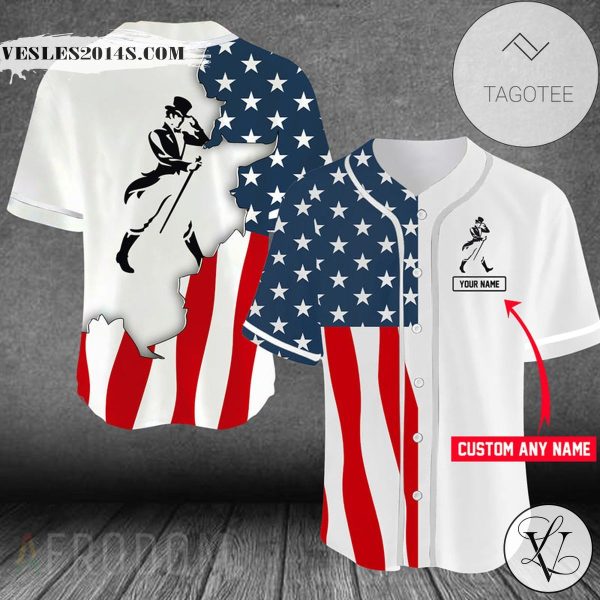 Personalized US Flag Johnnie Walker Baseball Jersey