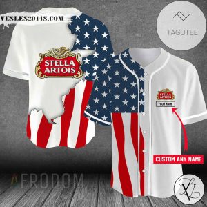 Personalized US Flag Stella Artois Baseball Jersey