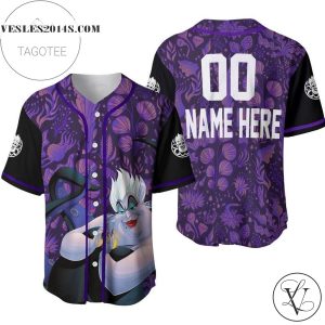 Personalized Ursula Pattern The Little Mermaid All Over Print Baseball Jersey – Dark Purple