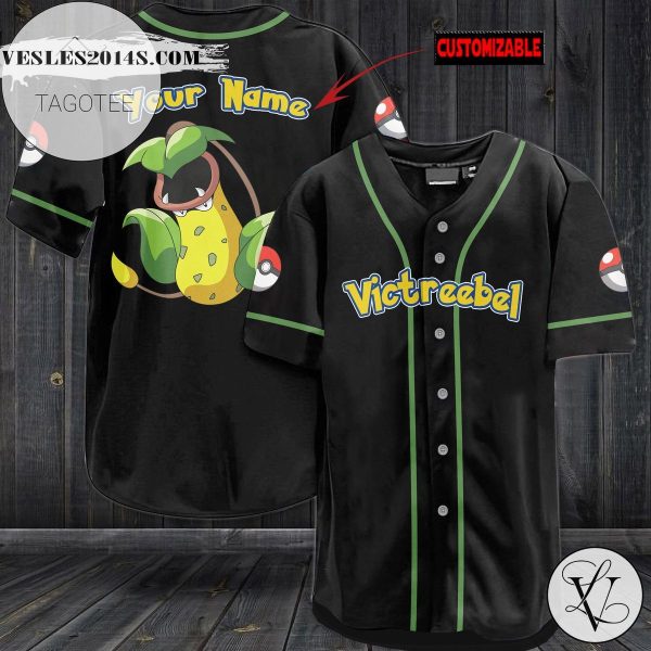 Personalized Victreebell Baseball Jersey – Black