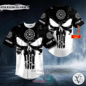 Personalized Viking Punisher Skull Custom Baseball Jersey