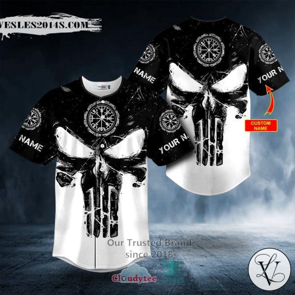 Personalized Viking Punisher Skull Custom Baseball Jersey