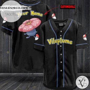 Personalized Vileplume Baseball Jersey – Black