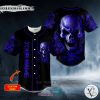 Personalized Violet Roses Angry Sugar Skull Custom Baseball Jersey