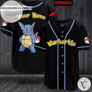 Personalized Wartortle Baseball Jersey – Black