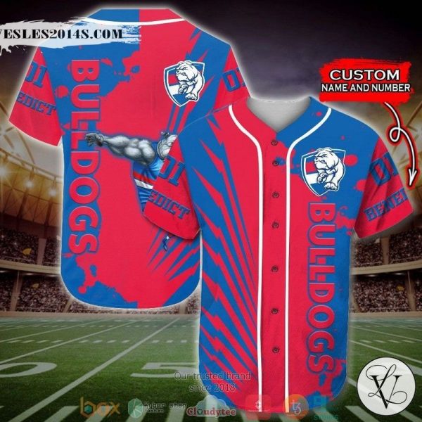 Personalized Western Bulldogs AFL Baseball Jersey Shirt