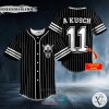 Personalized White Black Stripes No 11 Metal Skull Custom Baseball Jersey