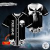 Personalized White Punisher Skull Custom Baseball Jersey