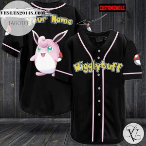 Personalized Wigglytuff Baseball Jersey – Black