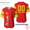 Personalized Winnie The Pooh Team All Over Print Baseball Jersey – Red