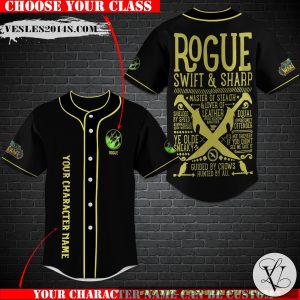 Personalized World of Warcraft Rogue Class Baseball Jersey Shirt