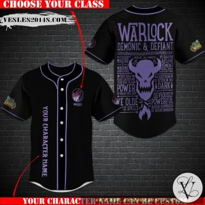 Personalized World of Warcraft Warlock Class Baseball Jersey Shirt
