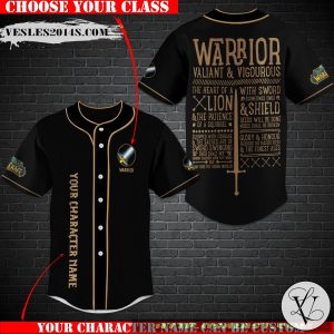 Personalized World of Warcraft Warrior Class Baseball Jersey Shirt