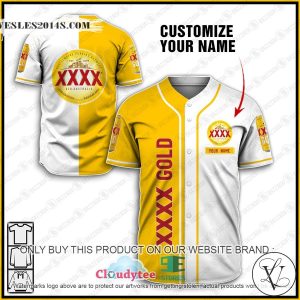 Personalized XXXX Gold Baseball Jersey Shirt