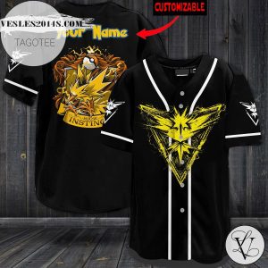 Personalized Zapdos House Instinct Baseball Jersey – Black
