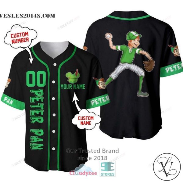 Peter Pan Cartoon Personalized Baseball Jersey Shirt