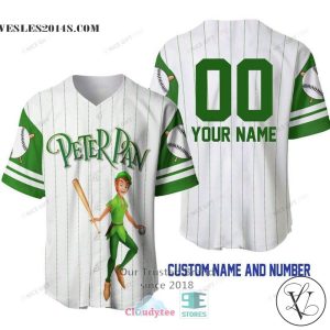 Peter Pan Personalized White Baseball Jersey Shirt