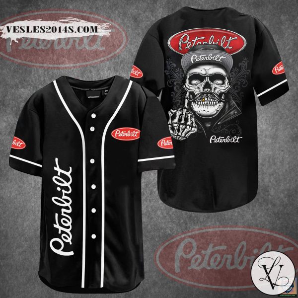 Peterbilt Death Skull Baseball Jersey Shirt