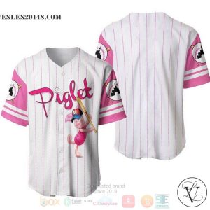 Piglet Pig Winnie The Pooh All Over Print Pinstripe White Baseball jersey