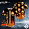 Pile Of Fire Skull Custom Baseball Jersey