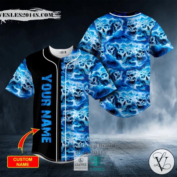 Pile Of Ghost Skull Custom Baseball Jersey