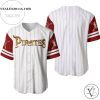 Pirates Of The Caribbean Skull Crossbones All Over Print Pinstripe Baseball Jersey – White